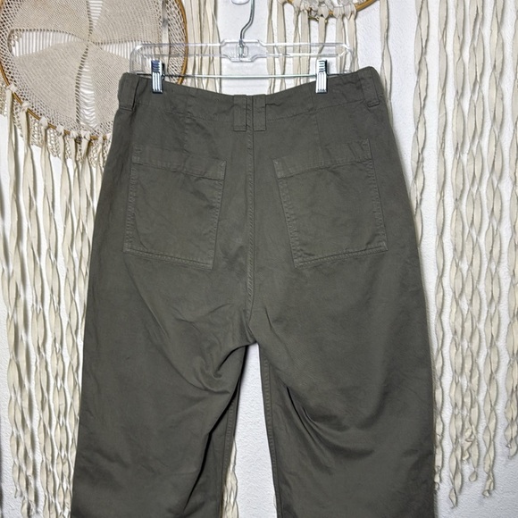 Miles Leon Olive Green Cotton Adjustable Waist Patch Pocket Chino Trouser UK32 - Picture 6 of 16